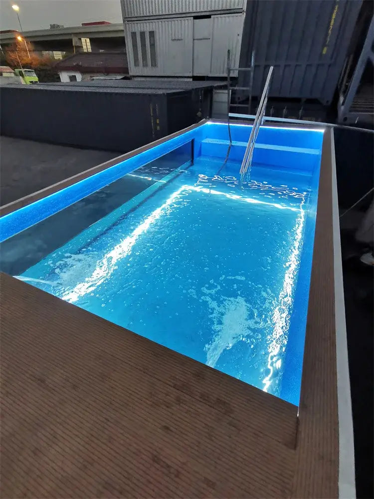 Piscina de contenedor de 20 pies con pared interior 2