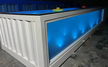 Contenedor marítimo prefabricado de 40 pies con piscina y ventana acrílica para spa exterior. 3